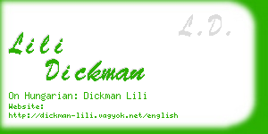 lili dickman business card